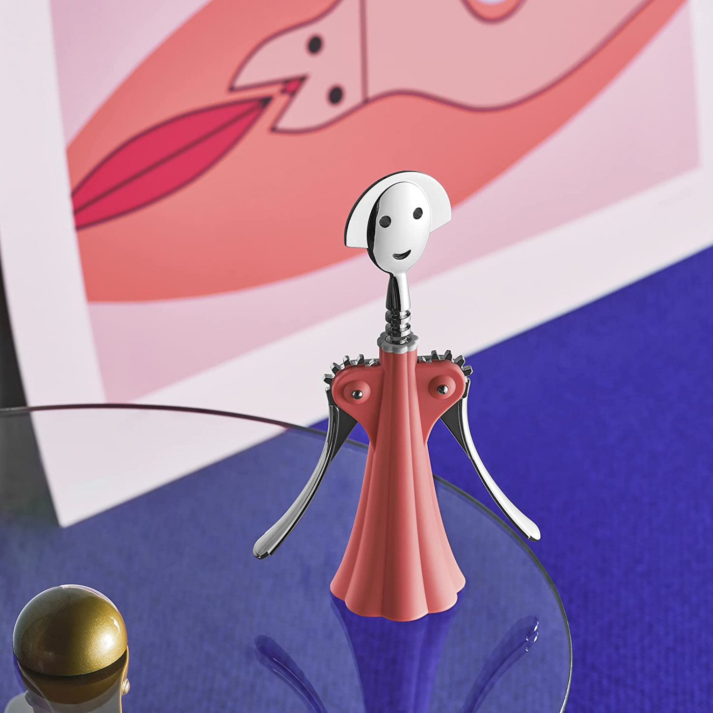 Anna G. korkskruv krom, rosa, Alessi- AM01 P